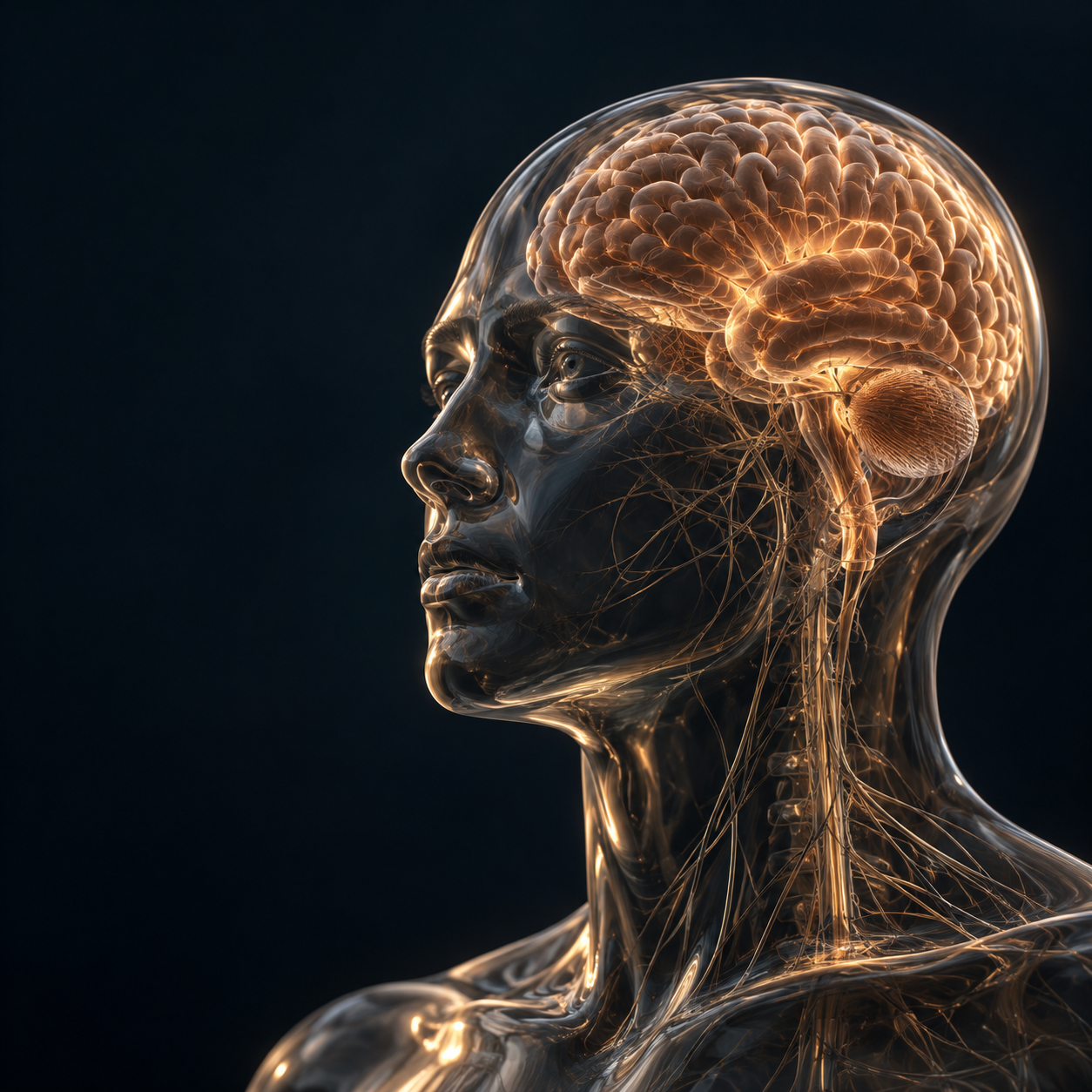 Interpretare artistică a anatomiei creierului